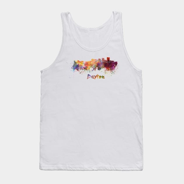 Dayton skyline in watercolor Tank Top by PaulrommerArt